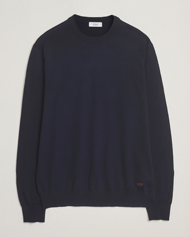 Eton Merino Knitted Crew Neck Navy – Azul