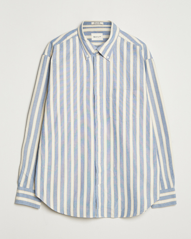 GANT Relaxed Fit Striped Heritage Oxford Shirt Blue Water – Azul