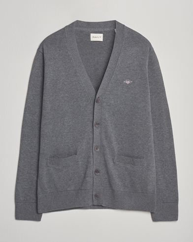 GANT Casual Cotton Cardigan Dark Grey Melange – Gris
