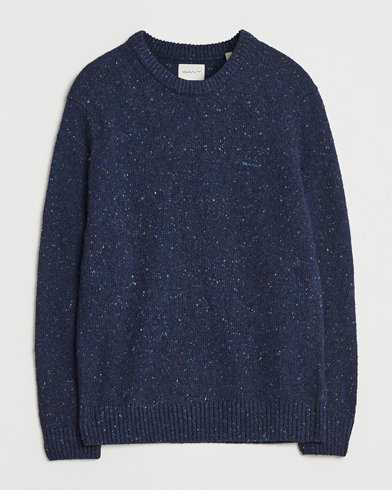 GANT Neps Wool Crew Neck Evening Blue – Azul