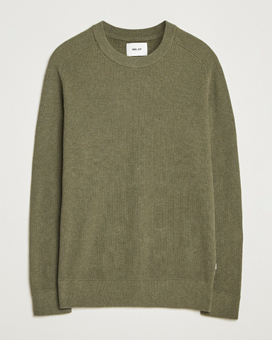 NN07 Kevin Cotton Knitted Sweater Capers Green – Verde
