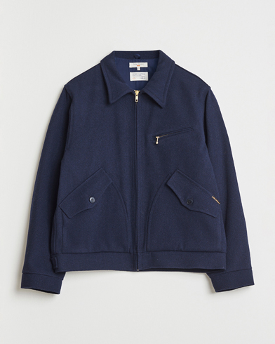 Nudie Jeans Blake Wool Zip Jacket Blueberry – Azul