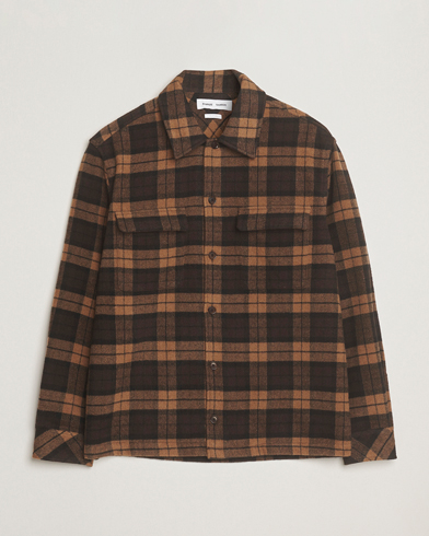 Samsøe Samsøe Castor Checked Overshirt Turkish Coffee – Marrón