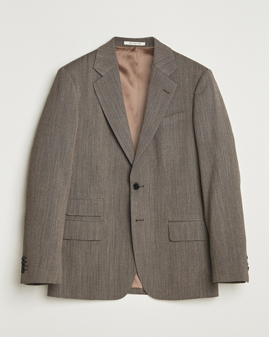 GANT 240 Mulberry Street Herringbone Suit Jacket Deep Brown – Marrón