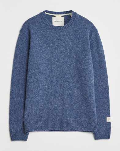 GANT Scottish Wool Knitted Crew Neck Sweater Marine Melange – Azul