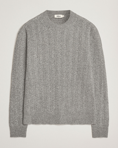 Altea Cable Crew Neck Sweater Grey Melange – Gris