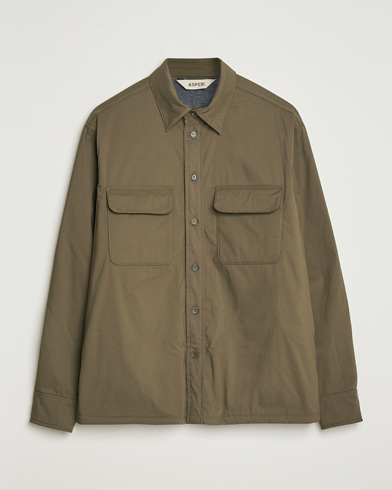 Aspesi Lined Nylon Shirt Jacket Olive – Verde