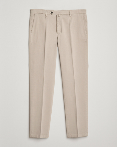 Briglia 1949 Easy Fit Pleated Cotton Stretch Chino Beige – Beige