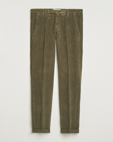 Briglia 1949 Slim Fit Corduroy Trousers Dark Green – Verde