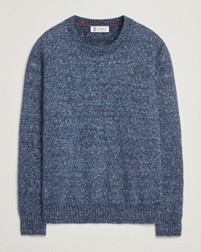 Brunello Cucinelli Alpaca Blend Sweater Dark Blue Melange – Azul