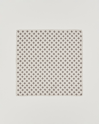 Brunello Cucinelli Printed Silk Pocket Square Ivory – Blanco