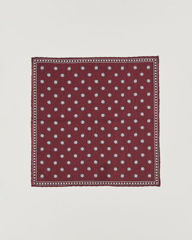 Brunello Cucinelli Printed Silk Pocket Square Burgundy – Rojo