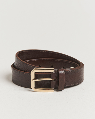 Brunello Cucinelli Grain Leather Belt Dark Brown – Marrón