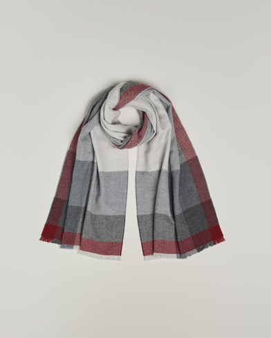 Brunello Cucinelli Wool/Cashmere Scarf Grey/Burgundy – Gris