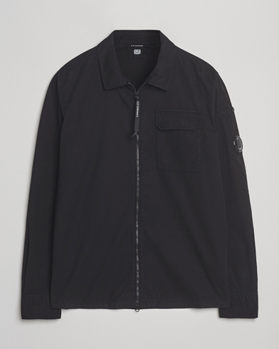 C.P. Company Organic Cotton Gabardine Zip Overshirt Black – Negro