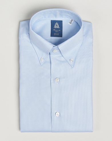 Finamore Napoli Milano Slim Oxford Button Down Shirt Light Blue – Azul