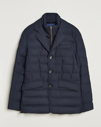 Herno Flannel Down Blazer Navy – Azul