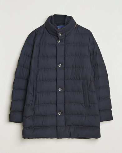 Herno Flannel Down Coat Navy – Azul