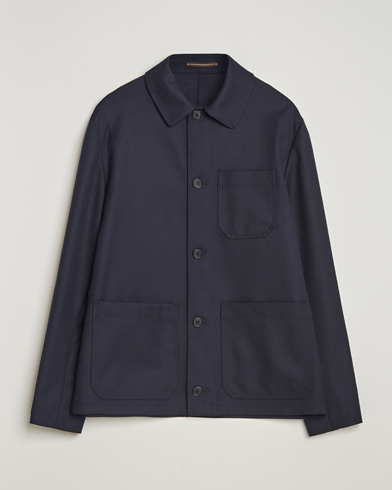 Incotex Wool Cover Shirt Jacket Navy – Azul
