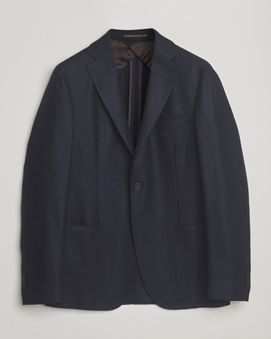 Incotex Wool/Cashmere Blazer Navy – Azul