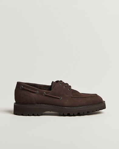 John Lobb Tide Moc Toe Derby Dark Brown Nubuck – Marrón