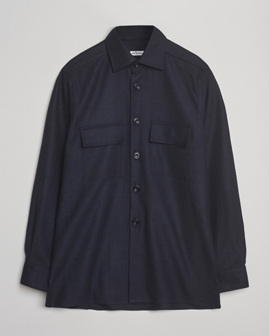 Kiton Wool Overshirt Navy – Azul
