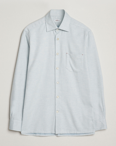 Kiton Cotton Flannel Sport Shirt Light Blue – Azul
