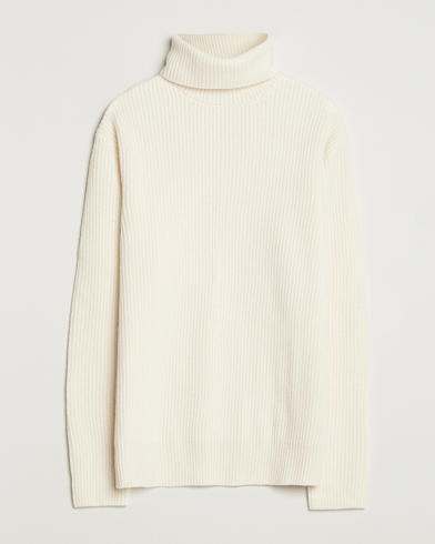 LES DEUX Eddie Wool Rib Rollneck Ivory – Blanco