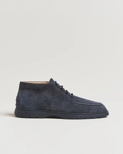 Tod's Polacco Moc Desert Boots Navy Suede – Azul