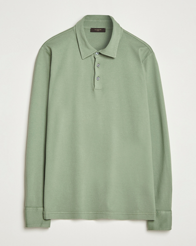 Zanone Heavy Jersey Long Sleeve Polo Sage – Verde
