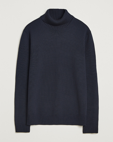Zanone Virgin Merino Wool Rollneck Navy – Azul