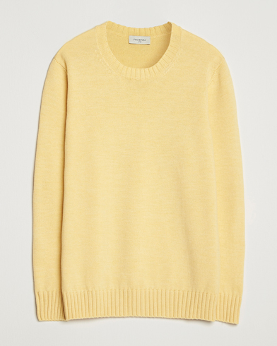 Piacenza Cashmere Brushed Wool Crew Neck Yellow – Amarillo