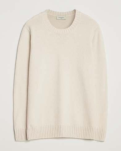 Piacenza Cashmere Brushed Wool Crew Neck Latte – Beige