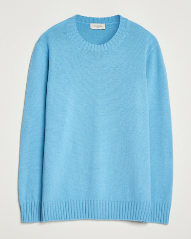 Piacenza Cashmere Brushed Wool Crew Neck Sky Blue – Azul