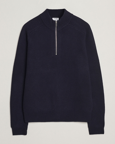 Filippa K Ribbed Wool Half Zip Navy – Azul