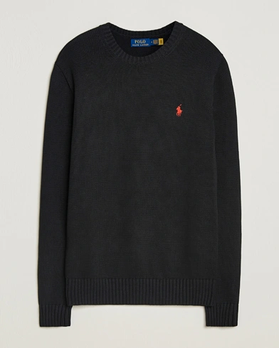 Polo Ralph Lauren Cotton Crew Neck Sweater Polo Black – Negro
