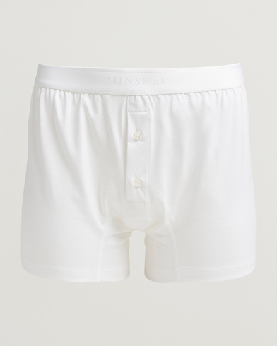 Sunspel Superfine Two Button Cotton White – Blanco