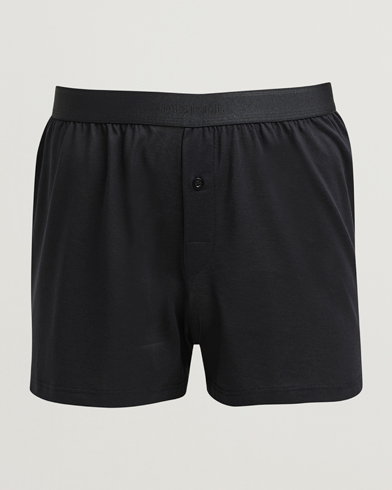 Sunspel Superfine One Button Boxer Black – Negro