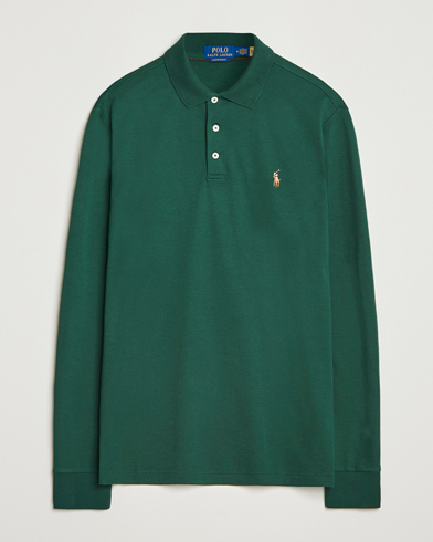 Polo Ralph Lauren Pima Cotton Custom Slim Fit LS Polo Vintage Pine – Verde