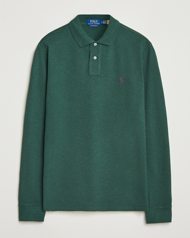 Polo Ralph Lauren Custom Slim Fit Long Sleeve Polo Scotch Pine Heather – Verde