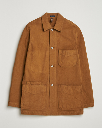 Drake's Duck Cotton Canvas Chore Coat Tobacco – Marrón