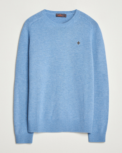 Morris Hertford Lambswool Merino Crew Neck Light Blue – Azul