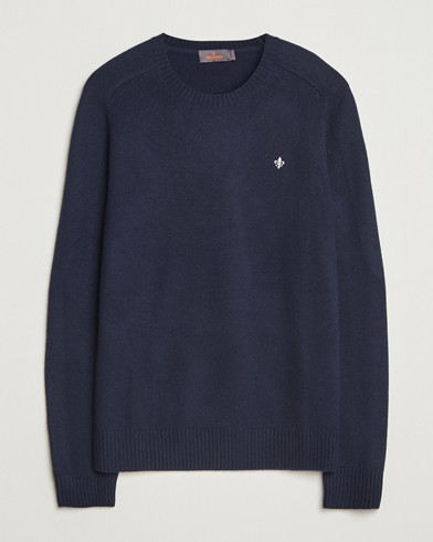 Morris Hertford Lambswool Merino Crew Neck Navy – Azul
