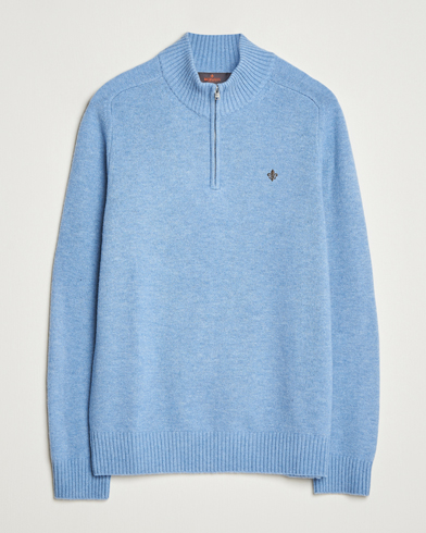 Morris Hertford Lambswool Merino Half Zip Light Blue – Azul