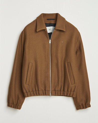 AMI Boiled Wool Jacket Noisette – Marrón