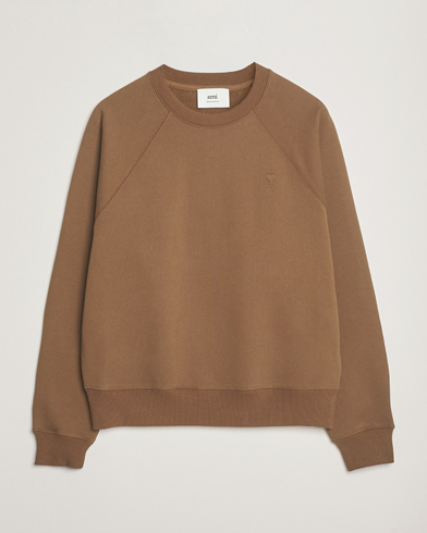 AMI Tonal Heart Logo Sweatshirt Noisette – Marrón