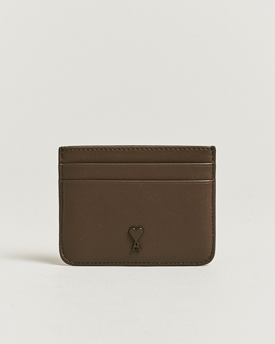AMI Tonal Heart Logo Card Holder Bronze – Marrón