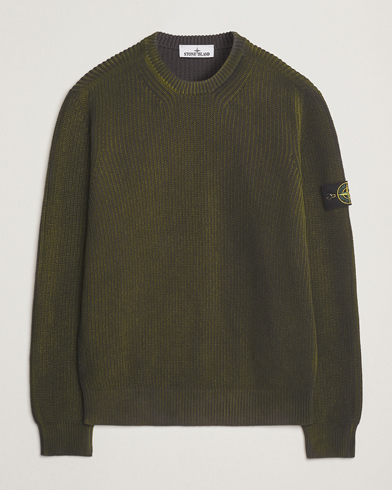 Stone Island Popcorn Stitch Spray Coloured Cotton Crewneck Green – Verde