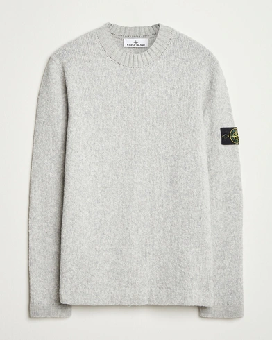 Stone Island Brushed Knitted Wool Crew Neck Grey Melange – Gris