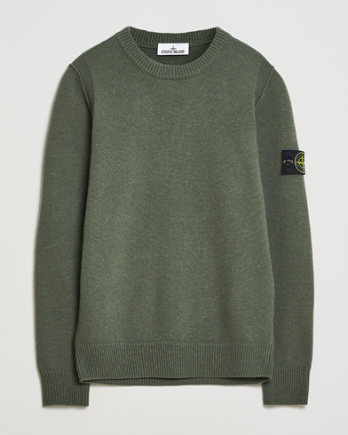 Stone Island Knitted Lambswool Crew Neck Military Green – Verde
